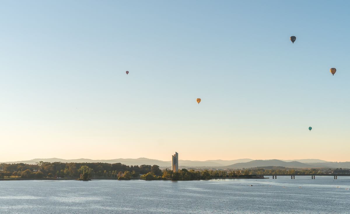 Hot air balloon in Canberra