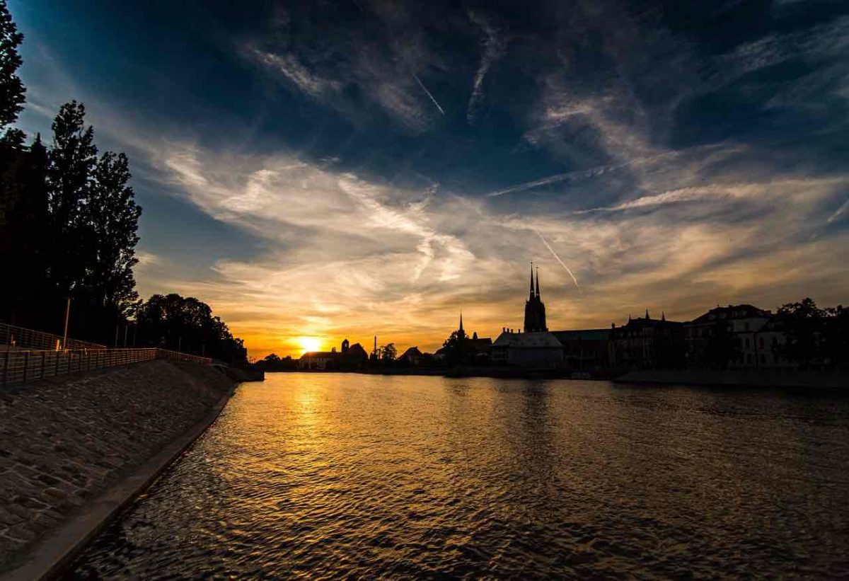 sunset in Wroclaw