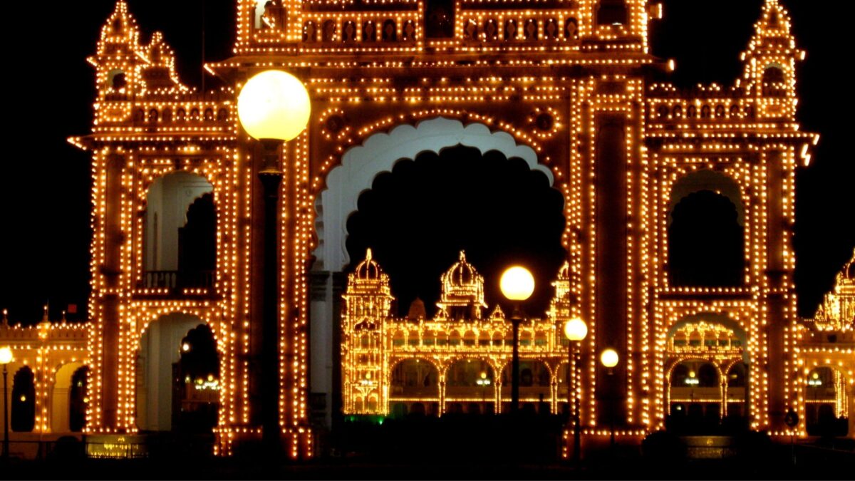 Royal Mysore Palace at night