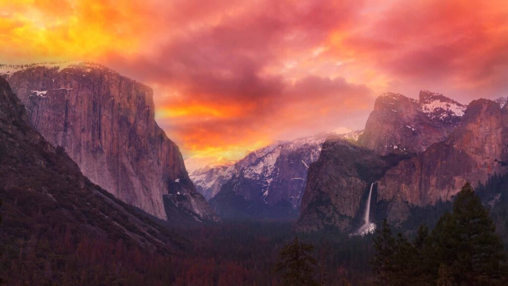 sunrise Yosemite valley
