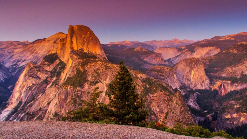 sunrise in Yosemite