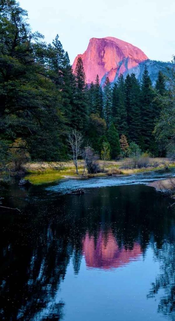 Yosemite half dome sunset
